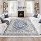 zesthome 7x9 Area Rug, Super Soft Washable Rugs for Living Room, Non-Slip Stain Resistant Vintage Rugs, Ultra-Thin Large Area Rugs (Blue/Beige,7'x9')