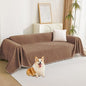 MYSKY HOME Couch Covers for 3 Cushion Couch Sofa, Sectional Couch Cover L Shape Chenille Couch Cushion Covers for Pets, Furniture Protector Cover for Dogs, Kids, 91"X150", Camel