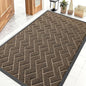 OLANLY Front Door Mat Indoor Outdoor Entrance, Waterproof All-Season, All-Weather Doormat, Sturdy Natural Rubber, Low Profile, Easy Clean Patio Porch Entryway Mat, Herringbone Brick (Brown, 47x32)