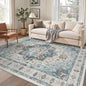 Madane 5x7 Area Rugs for Living Room, Stain Resistant Washable Rug, Non-Slip Backing Area Rug, Vintage Home Decor Rug for Bedroom (Blue, 5'x7')