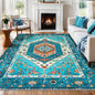 SERISSA 6x9 Area Rugs for Living Room, Large Washable Non-Slip Boho Rug, Ultra Soft Vintage Blue Oriental Tribal Print Distressed Carpet for Dining Room Bedroom Dorm Office Home Decor