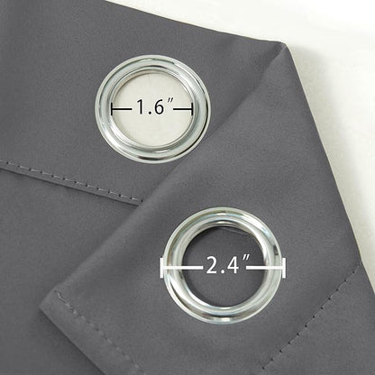 LEMOMO Frost Grey Blackout Curtains/52 x 45 Inch Length Kids Curtains/Set of 2 Panels Grommet Bedroom Curtains for Living Room
