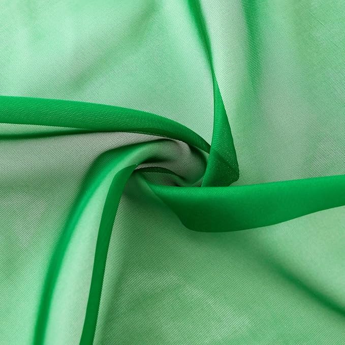 SpaceDresser Sheer Voile Window Treatment Rod Pocket Curtain Panels for Kitchen Bedroom Living Room Drapes Sunlight Filtering Privacy Semi Home Decor Assorted Colors Sizes (Green, 52 W x 45 L)