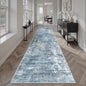 Runner Rug 2x12 Washable Non-Slip Hallway Runner Rugs for Kitchen Bathroom Laundry Room Blue/Grey Vintage Floor Carpet Runners for Hallways Entryway