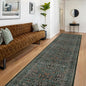 Dark Green Washable 3x12 Extra Long Runner Rug for Hallway Non Slip, Large Kitchen Indoor Floor Rugs for Entryway Hall Way Bedroom, Soft Stain Resistant Low Pile Vintage Floral Carpet