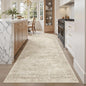 Soalmost Hallway Runner Rug 4x8 Wide: Washable Thin Runners for Hallways Entry, Non Slip Soft Vintage Kitchen Area Rugs for Living Room Bedroom Dining Room Foyer (Beige, 4x8)
