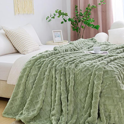 Aganear Blanket King Size - Lightweight, Portable, Fuzzy, Cozy Soft Blanket for Couch, Bed, Office; Breathable, Skin-Friendly for All Season Accessories (108"x90", Sage Green)