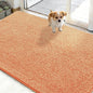 OLANLY Dog Door Mat for Muddy Paws 50x30, Absorbs Moisture and Dirt, Absorbent Non-Slip Washable Doormat, Quick Dry Chenille Mud Mat for Dogs, Entry Indoor Entryway Carpet for Inside Floor, Orange