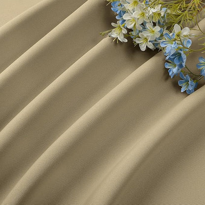 CUCRAF Beige Blackout Curtains Customize, Rod Pocket Room Darkening Curtain for Bedroom Living Room, Thermal Insulated Window Drapes 1 Panel (Custom Size, Color)