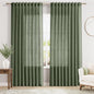 Nanspring 70 Inches Wide Olive Green Linen Curtains for Living Room 2 Panels Set 84 Inch Length Back Tab Light Filtering and Breathability Semi Sheer Curtain for Bedroom 70x84
