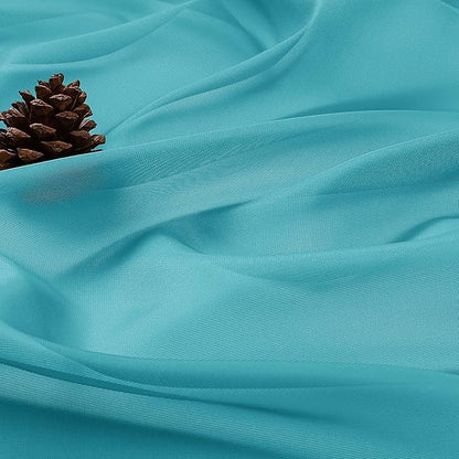 OWENIE Sheer Turquoise Curtains 108 Inches Long for Living Room Bedroom 2 Panels Set, Lightweight Airy Turquoise Sheer Curtain, Filmy Voile Rod Pocket, 2 PCS, Each 59" W x 108" L