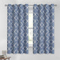 Beauoop 100% Blackout Curtains 54 Inches Long 2 Panels for Bedroom Living Room Blue Moroccan Geo Room Darkening Thermal Insulated Soundproof Grommet Top Window Treatments Drapes, 50x54 Set of 2