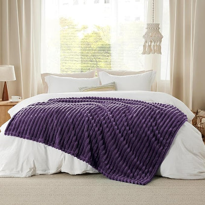 Bedsure GentleSoft Purple Fleece Blanket for Couch - Cozy Soft Blankets for Women, Cute Small Throws for Girls, 60x80 Inches