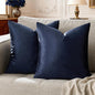 GIGIZAZA Navy Blue Velvet Pillow Covers 20x20,Square Solid Throw Pillow Covers Decorative Modern Pillows Big Vintage Cases for Couch Pack of 2