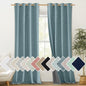 NICETOWN 100% Absolutely Blackout Linen Curtains with Thermal Insulated White Liner, Skylark Blue, 52" Wide, 120" Length Energy Saving Curtains for Living Room 2 Panels Set, Vertical Blinds