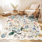 Washable 4x4 Square Area Rug: Floral Scalloped Soft Rugs for Living Room Bedroom Non Slip Bathroom Nursery Floor Mat Water Resistant Low Pile Carpet for Kitchen Entryway (4x4,Cream)