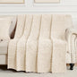 50x70 Inch Beige Throw Blanket - Soft & Fluffy Fleece, Cute & Aesthetic, Perfect for Sofa, Couch, Chair, Bed, Living Room & Bedroom, All-Season Use, Plush & Cozy Decorative Blanket