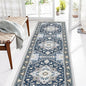 OPPODREAM Soft Entryway Rug 2x8, 2x8 Rug Runner, Washable Hallways Carpet 2 x 8 with Non Slip Backing, Low-Pile Bedside Carpet 2 x 8, Long, Faux Cashmere, Navy Blue & Gold