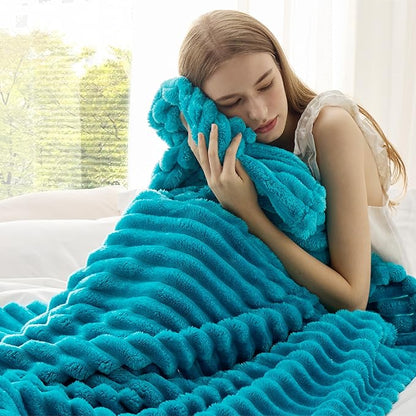 Bedsure GentleSoft Teal Fleece Blanket for Couch - Cozy Soft Blankets for Women, Cute Small Throws for Girls, 50x60 Inches