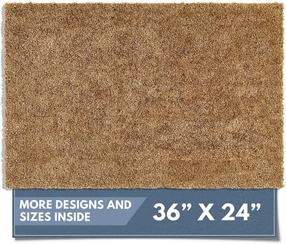 Barnyard Designs Doormat Welcome Mat for Outdoors, Large Front Door Entrance Mat, Brown (Blank, 36x24)