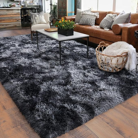 Rugs for Living Room 5x7, Soft Shaggy Modern Shag Area Rug for Bedroom, Upgrade Non-Slip Plush Fluffy Carpet for Kids Boys Girls Room Home Decor Aesthetic, Dark Grey