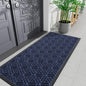 Smiry Front Door Mat Outside Entrance, Heavy Duty Sturdy Natural Rubber Doormat, Trap Dirt and Moisture, Easy Clean Low Profile Mats for Indoor Outdoor Entry, Grid Geometric (71x23, Navy Blue)