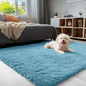 OLANLY 3x5 Machine Washable Small Bedside Rug, Soft Fluffy Shaggy Rugs for Living Room, Bedroom, Indoor Floor Carpet for Kids Girls and Boys, Preppy Dorms, Nursery, Home Decor Aesthetic, Slate Blue