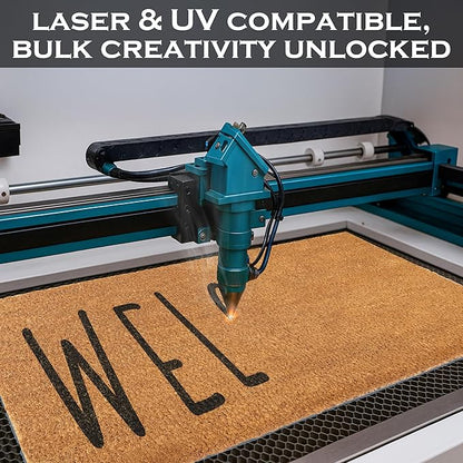 MAINEVENT Blank Doormat Coir 30x17 Inch for Screen Printing, Plain Door Mat for Outdoor Painting