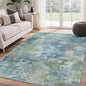 Area Rugs 5x7 for Living Room Bedroom, Modern Abstract Machine Washable Rug, Large Soft Low Pile Floor Carpet with Non Slip Backing for Dining Room, Blue Green