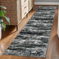 KOZYFLY Modern Abstract Washable Rug Runner 2x7 Hallway Runner Rug Non-Slip Soft Kitchen Runner Rugs, Print Black Grey Striped Carpet Runner for Entryway Bathroom Laundry Room Foyer