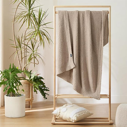 Bedsure Gentlesoft Cozy Knit Throw Blanket - Super Soft Fluffy Blanket for Couch, Bed, Sofa, Lightweight Warm All Season Plush Blankets, Mothers Day, Birthday Gifts for Women Men, Brown, 50x60 Inches