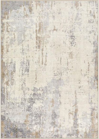 UERMEI 8x10 Area Rug Living Room Rugs - Washable Neutral Modern Abstract Soft Thin Rug Indoor Floor No Slip Rug Carpet for Bedroom Under Dining Table Home Office Decor - Light Brown/Gray
