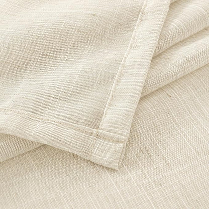BGment Linen Curtains 102 Inches Long for Living Room, Semi Sheer Light Beige Window Drapes for Bedroom Farmhosue Decor Floor Length with Rod Pocket Leightweight, 2 Panels Set, Each 52 Inch Wide