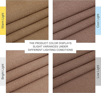 NICETOWN Gold Brown Linen Curtains for Kitchen, Thick Flax Small Window Treatments Semi Sheer Privacy Assured with Light Through for Cafe/Bathroom, W55 x L84, 2 Panels