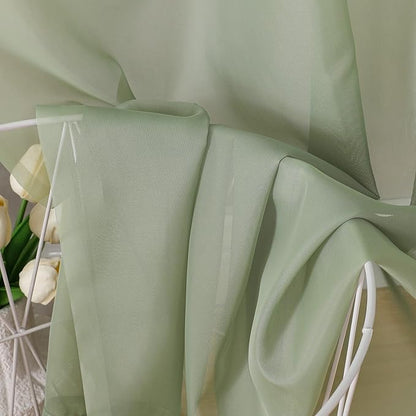 OVZME Sage Green Sheer Curtains 78 Inches Long 2 Panels - Soft Light Filtering Window Sheer Panels for Living Room/Bedroom, Top Dual Rod Pocket, 1 Pair, Each 42Wx78L Inches