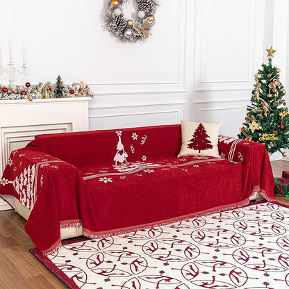 MYSKY HOME Couch Covers Couch Cover for Dogs Washable Couch Covers for Sectional Sofa Sofa Covers for 3 Cushion Couch Sofa Cover for Living Room Furniture Protector for Pets, Kids, 71"x134", Red
