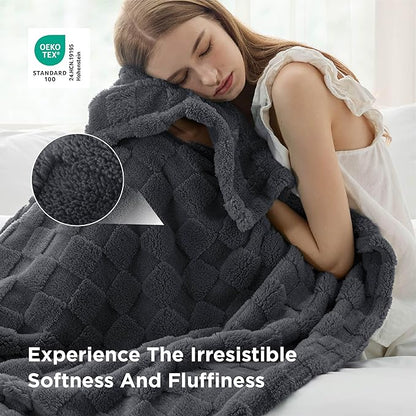 Bedsure GentleSoft King Size Blanket for Bed - Super Soft Cozy Blankets for Kids Girls, Large Fuzzy Fleece Throw for Bedroom Decor, Dark Grey,108x90 Inches