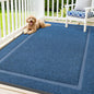 OLANLY Front Door Mat Indoor Outdoor Entrance, Waterproof All-Season, All-Weather Doormat, Sturdy Natural Rubber, Fade Resistant, Low Profile, Easy Clean Patio Porch Entryway Mat, 71x47, Light Blue
