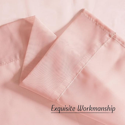 NICETOWN Light Pink Sheer Curtains 96 inches Long, Grommet Voile Sheer Textured Airy & Lightweight Curtains & Drapes Light Filtering for Bedroom/Living Room, W54 x L96, 2 Panels