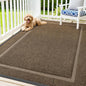 OLANLY Front Door Mat Indoor Outdoor Entrance, Waterproof All-Season, All-Weather Doormat, Sturdy Natural Rubber, Fade Resistant, Low Profile, Easy Clean Patio Porch Entryway Mat, 71x47, Brown