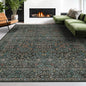 8x12 Area Rug for Living Room - Large Washable Rugs for Bedroom, Dining Room Under Table, Ultra Soft Low Pile Non-Slip Stain Resistant Carpet - Dark Green Vintage Floral Décor