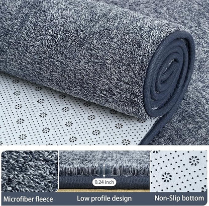 AROGAN Washable 6×9 Living Room Rug, Modern Area Rugs with Soft Memory Foam for Bedroom, Minimalist Non-Slip Indoor Floor Carpet for Dining Room Office Kids Playroom Decor, Navy Blue