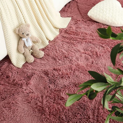 LOCHAS Ultra Soft Indoor Modern Area Rugs Fluffy Living Room Carpets for Children Bedroom Home Decor Nursery Rug 3x5 Feet, Blush