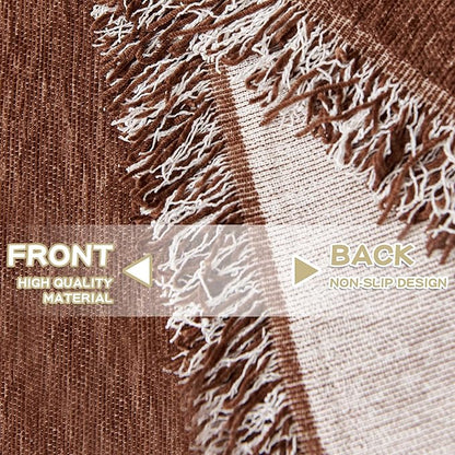 MYSKY HOME Couch Cover for Dogs Washable Couch Covers for 3 Cushion Couch Sofa Super Soft Sofa Slipcover Non Slip Sofa Cover, Chenille Sofa Covers for Dogs, Furniture Protector, 71"x150", Chocolate