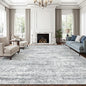 12x15 Washable Area Rug Gray Neutral Abstract Living Room Large Carpet Non Slip Bedroom Indoor Office Dining Room Low Pile Thin Grey Rug