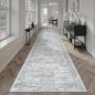 Runner Rug 2'6" x 12' Washable Non-Slip Runner Rugs for Kitchen Bathroom Laundry Room Vintage Ultra Thin Runners for Hallway Entryway Grey