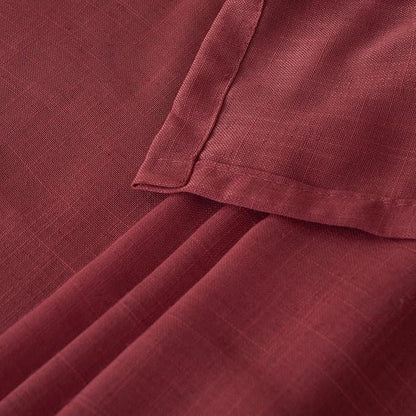 BGment Burgundy Linen Kitchen Curtains for Window Over Sink, Short Semi Sheer Drapes for Bathroom Cafe Over Sink with Rod Pocket Lightweight, 2 Panels Set, Each 30 Inch Wide
