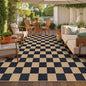 Lahome Colette Checkered Easy Jute Rug, 9x12 Area Rug for Living Room Indoor Outdoor Carpet, Farmhouse Neutral Non Slip Non Shedding Stain Resistance Floor Carpet for Patio Dining Room Backyard