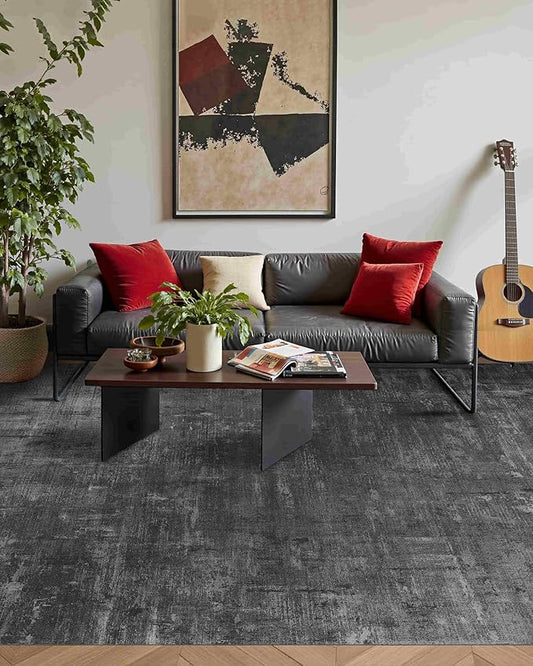 Latte&Fog 5x7 Area Rugs for Living Room Bedroom, Black Modern Abstract Neutral Washable Rug, Boho Non Slip Low Pile Carpet for Dining Room, Dorm, Classroom,College Dorm,Farmhouse and Kids Room - Black
