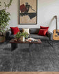 Latte&Fog 5x7 Area Rugs for Living Room Bedroom, Black Modern Abstract Neutral Washable Rug, Boho Non Slip Low Pile Carpet for Dining Room, Dorm, Classroom,College Dorm,Farmhouse and Kids Room - Black